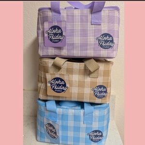 Foodland cooler bags (set of 3) beige, purple, & blue